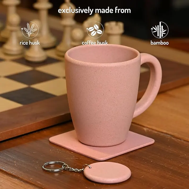 Coffee Mug | Sustainable | Organic and Tactile Finish | Break-Resistant | Microwave Safe | Carbon Neutral | Eco-Friendly Gifts | 370 ml | (Bamboo Fibre)