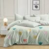 Set of 4 Microfiber King Size. All Season AC Comforter/Blanket/Duvet With 1 Flat Bedsheet And 2 Pillow Cover 4Pc Bed set (Pastel Little Hearts)