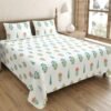 Tulip 250 TC 100% Cotton Printed King Size Bedsheet With 2 Pillow Covers,Mint Green.