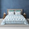 Shades of blue-300 TC premium percale weave.100% cotton, block print, super king size bedsheet set. Turquoise blue.