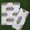 Floral bell 250 TC 100% Cotton Printed Single Size Bedsheet With Pillow Cover, White purple