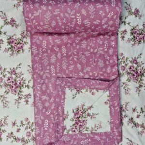 Pack of 2 100 % Premium Cotton,3 Layers Reversible Single Size Dohar / AC Blanket – Pink