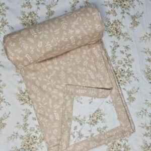 Pack of 2 100 % Premium Cotton,3 Layers Reversible Single Size Dohar / AC Blanket – Beige