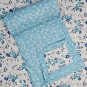 Pack of 2 100 % Premium Cotton,3 Layers Reversible Single Size Dohar / AC Blanket – Sky Blue