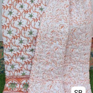 Pure Cotton Single Bed 60x90 Inch.Soft Jaipuri AC Quilt/Razai/Comforter Floral Print Pink.