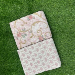 Pack of 2 100 % Premium Cotton,3 Layers Reversible Single Size Dohar / AC Blanket – Perl Pink