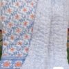 Pure Cotton Single Bed 60x90 Inch.Soft Jaipuri AC Quilt/Razai/Comforter Floral Print Blue Floral