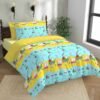 Carz 250 TC 100% Cotton Printed Single Size Bedsheet With Pillow Cover,Yellow Green