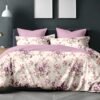 Zinnia 250 TC 100% Cotton Printed Queen Size Bedsheet With 2 Pillow Covers, Pink