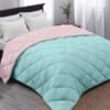 Pure Cotton Double Bed 90x100 Inch.Soft AC Quilt/Razai/Comforter Solid PinkGreen