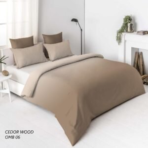 OMBRE 100% Cotton King Size Bedsheet, 300 TC, CEDOR WOOD.